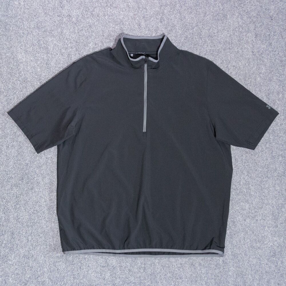 Under Armour Golf Haze Wind Half Sleeve Shirt 1/2 Zip Black Mens 2XL Lightweight